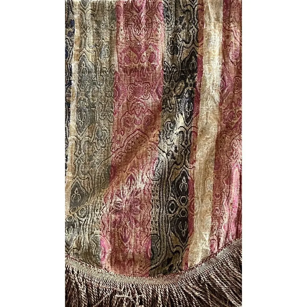 JCPenney Home Collection Brocade Tapestry Lined Ikat Fringe Valance 77